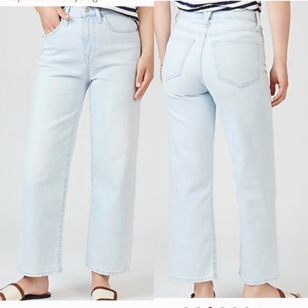 🕶️J.Crew Slim wide-leg jean Misty Surf light blue wash 12/14 sz 32